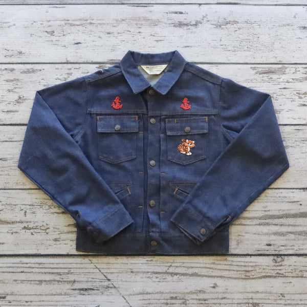 Vintage JC Penney Boys Type 2 Selvedge Denim Jacket Pleated Trucker