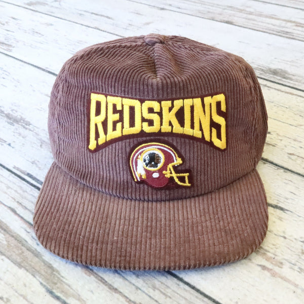 Vintage Washington Redskins Corduroy Snapback Hat New Era Made in USA OS