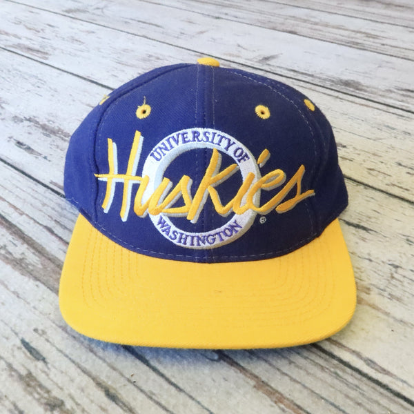 Vintage 90s University of Washington Huskies Snapback Hat The Game