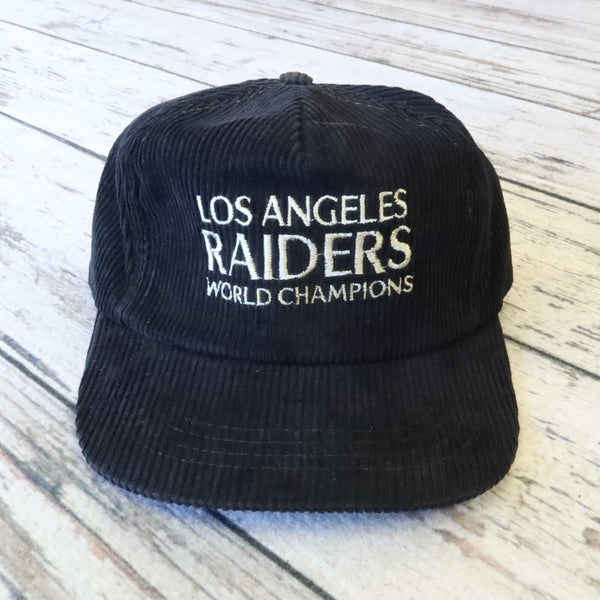 Vintage Los Angeles Raiders World Champions Corduroy Strapback Hat Sport Cap