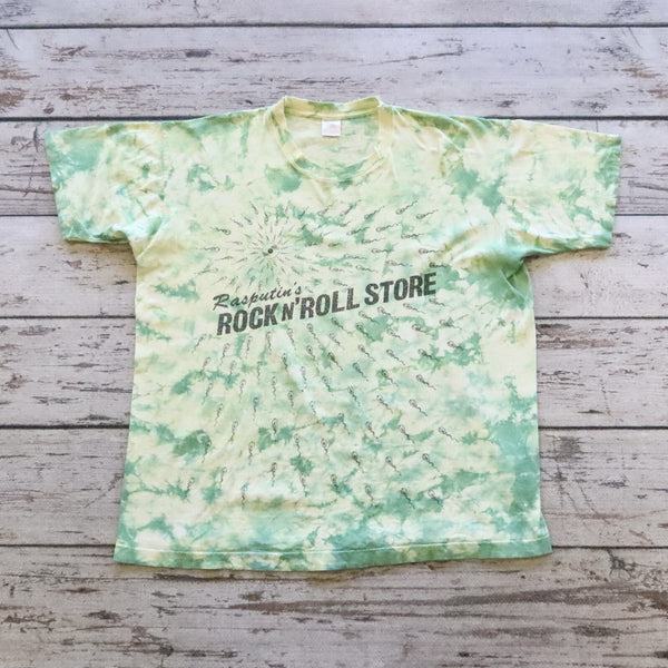 Vintage Rasputin's Rock N' Roll Store Sperm Tye Dye Tshirt Size XXL Made in USA